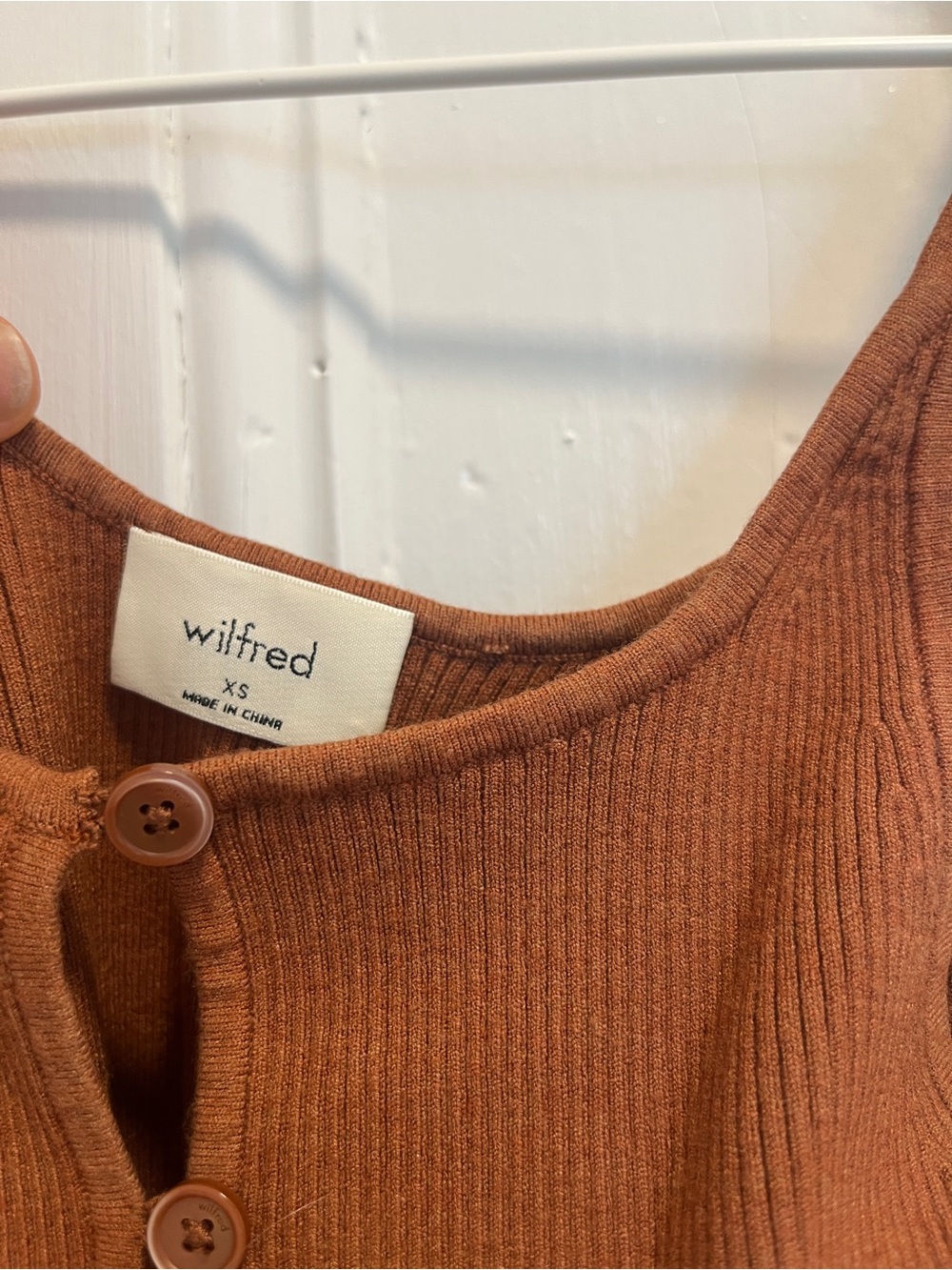 Wilfred Blanche Rust Ribbed Button-Front Camisole - Picture 3 of 3